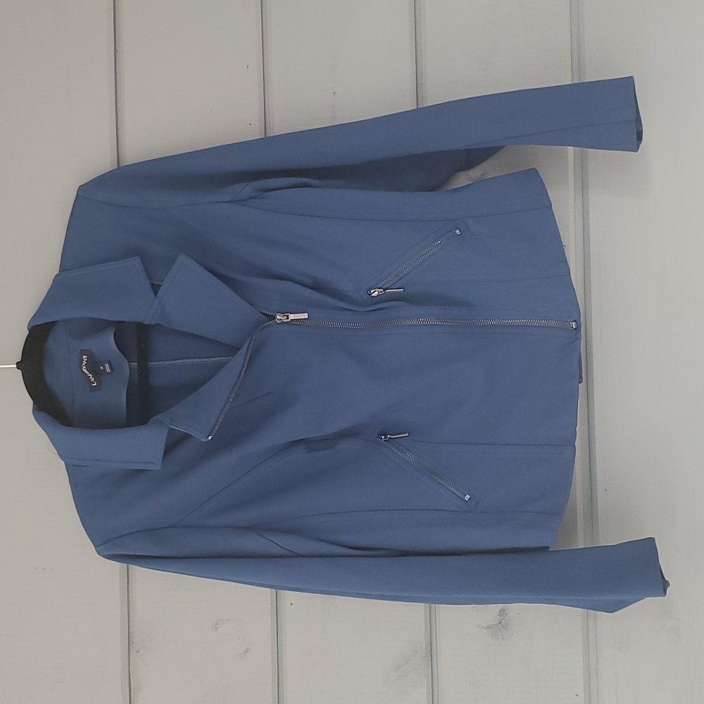 Lane Bryant Asymmetrical Zip Biker Jacket Blue 14 Womens
